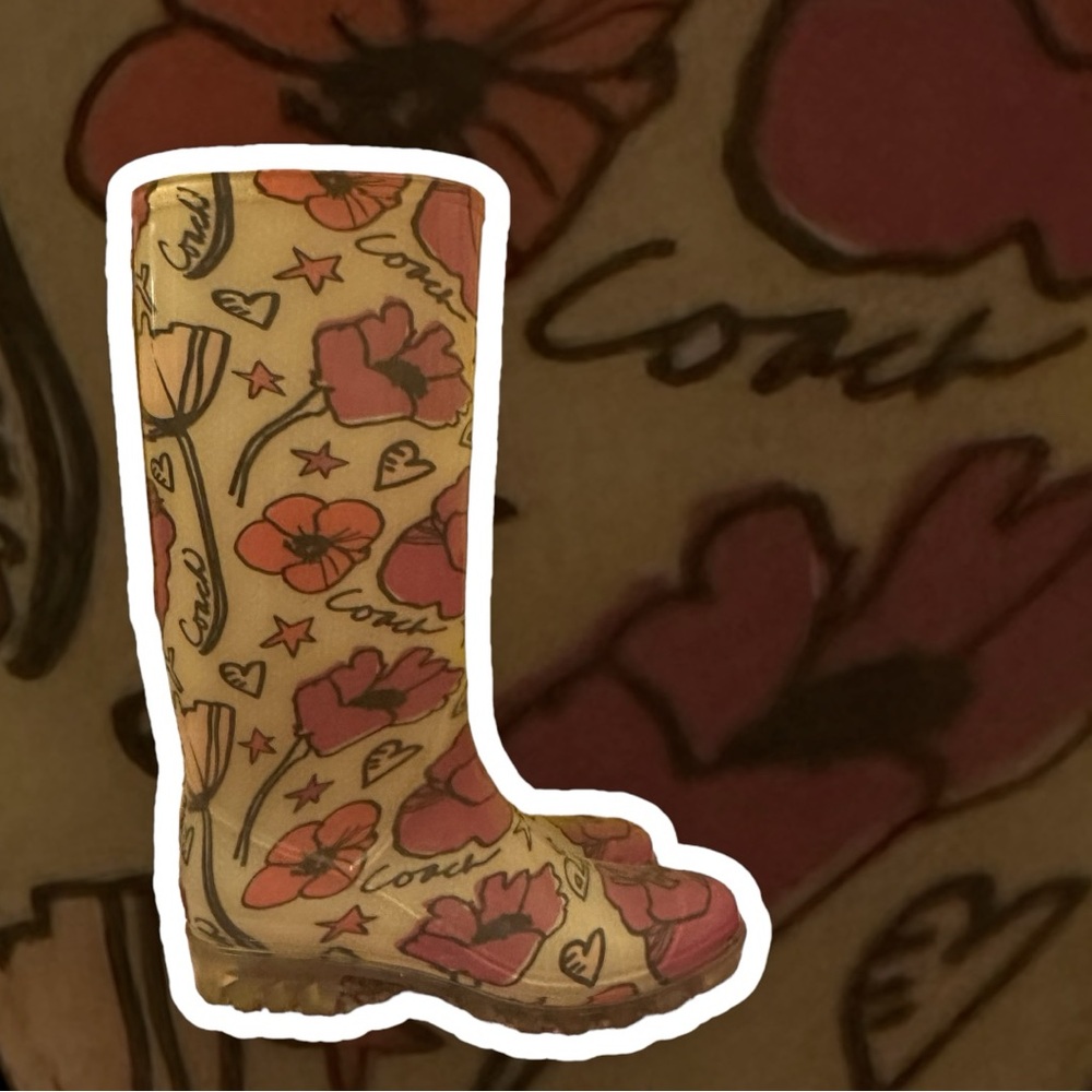 COACH POPPY RAIN BOOTS ☔️